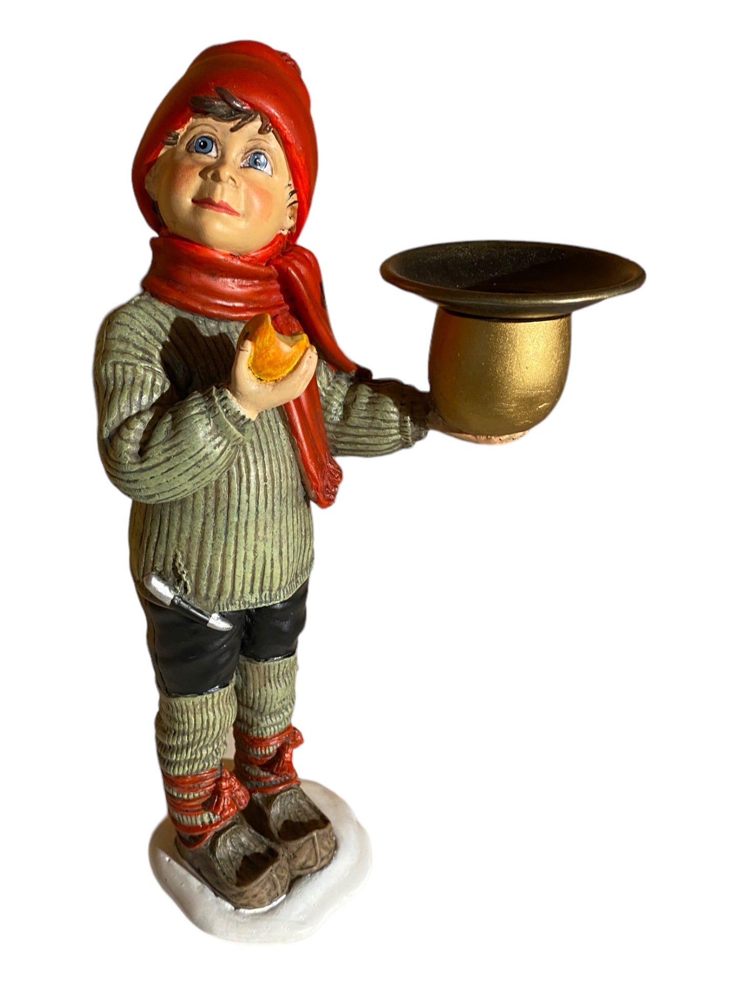 Julegutt med lysholder